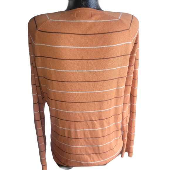 Banana Republic Orange Striped Women's Sweater L - Picture 5 of 5